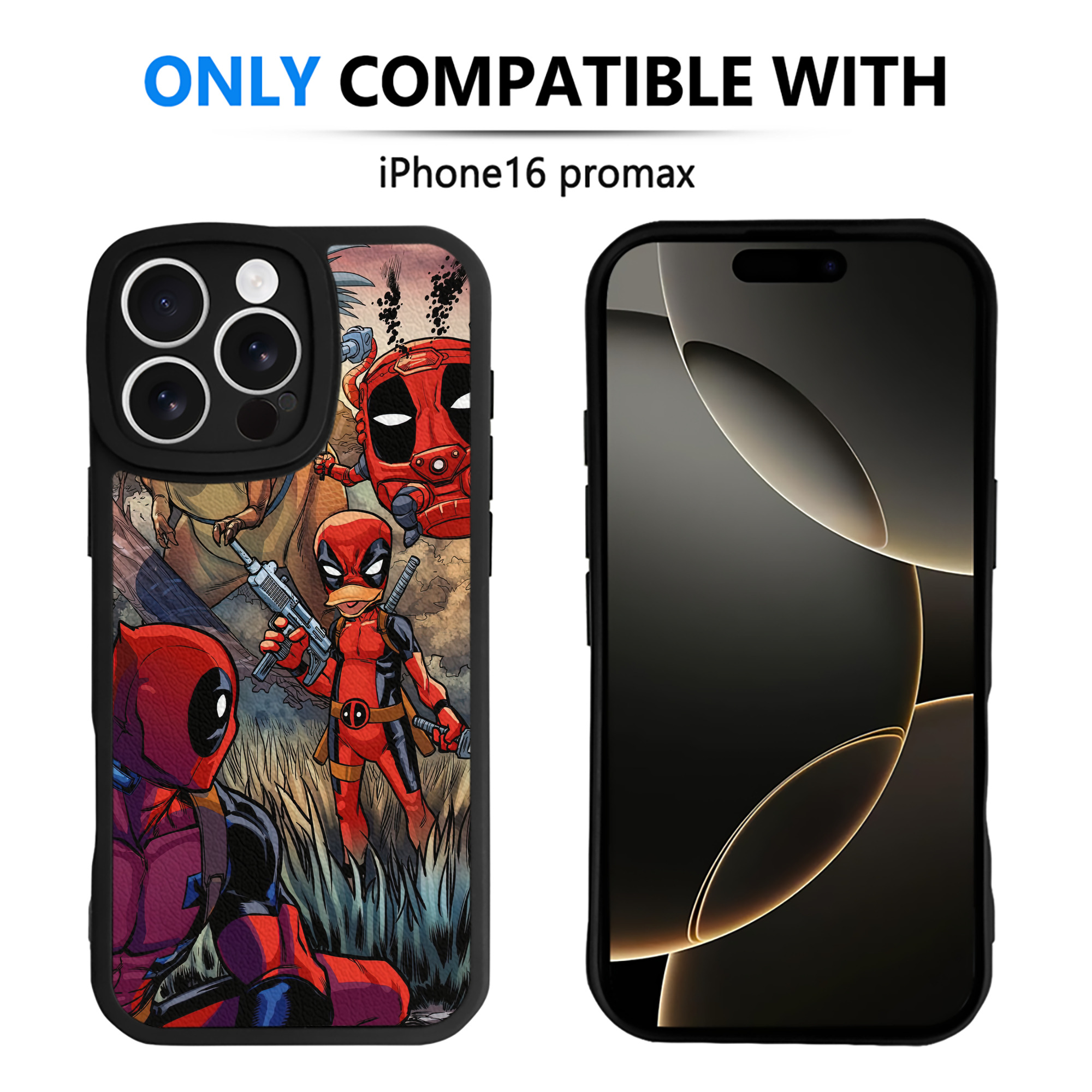 （画像用） Deadpool デッドプール 【iPhone 16シリーズ対応】シリコンスマホケース（レザー調） 材質：シリコン